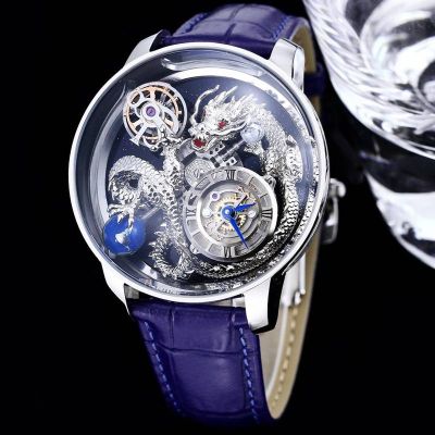 Jacob&Co Factory Lucky Dragon New Year Silver stainless steel Diameter 47mm watch